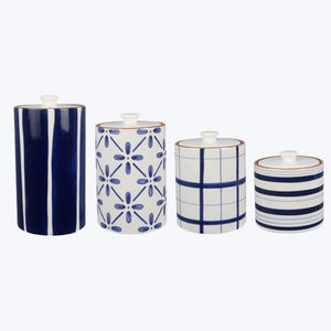 Young's Inc Blue & White Canister Set