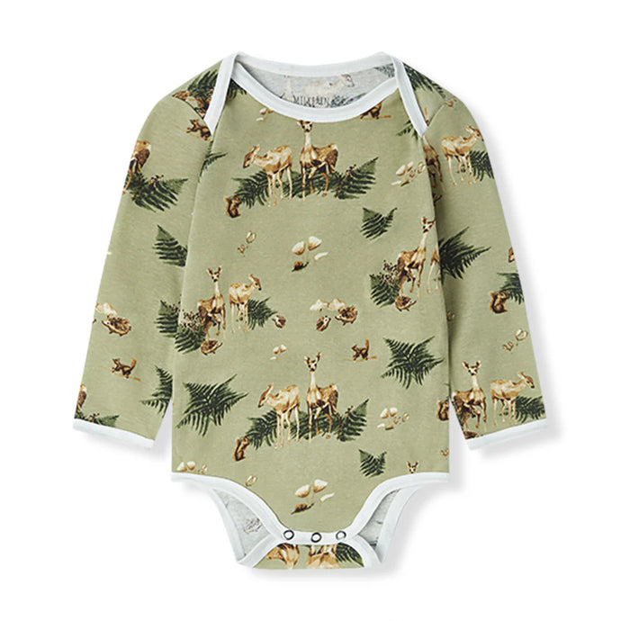 Forest Party Organic Cotton Long Sleeve One Piece