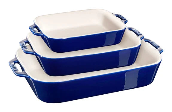 3pc Blue Rectangle Bake Set