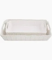 White Baker Set of 2