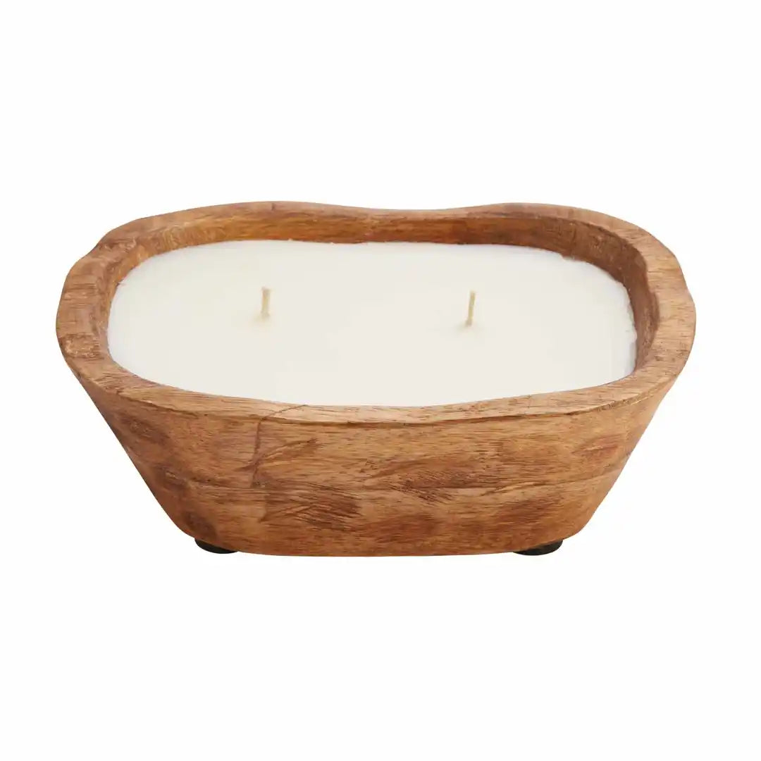 Small Wood Bowl Candle