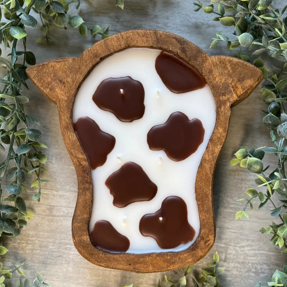 Brown cow candle