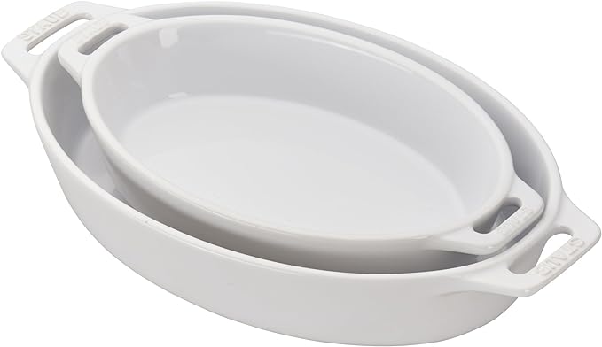 STAUB Oval Baking Set of 2- White