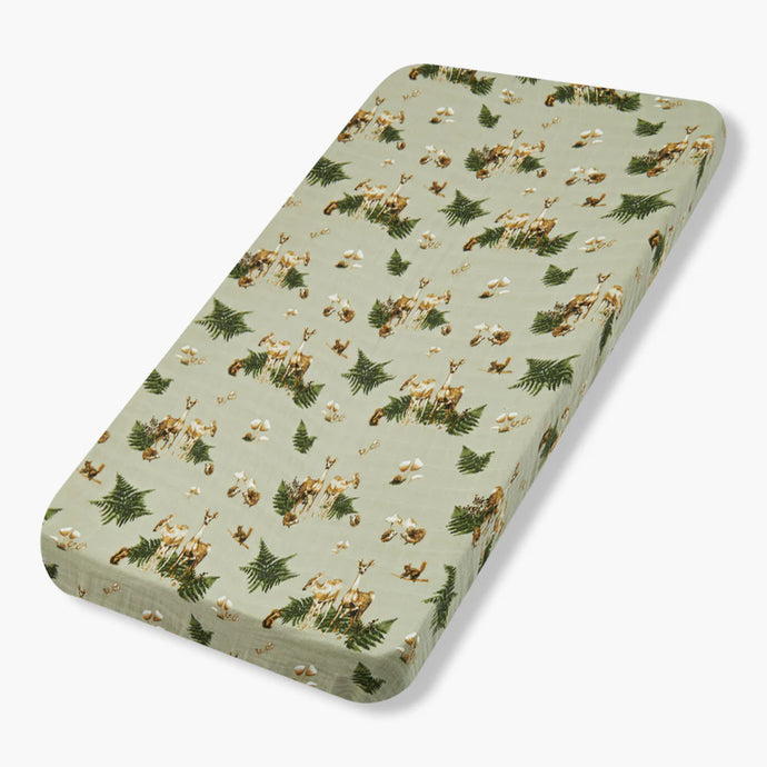 Forest Party Organic Cotton Crib Sheet