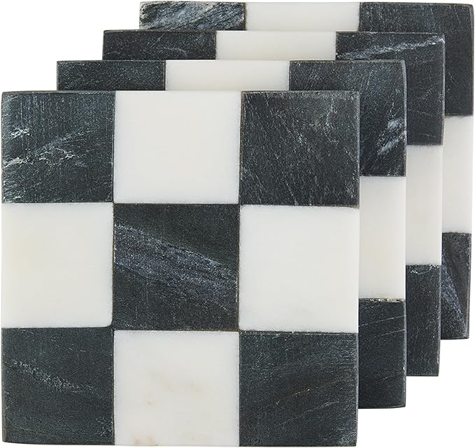 CHECKERED COASTER SET OF 4