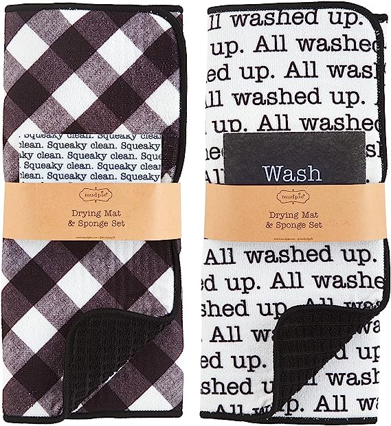 Black/White Drying Mat Set