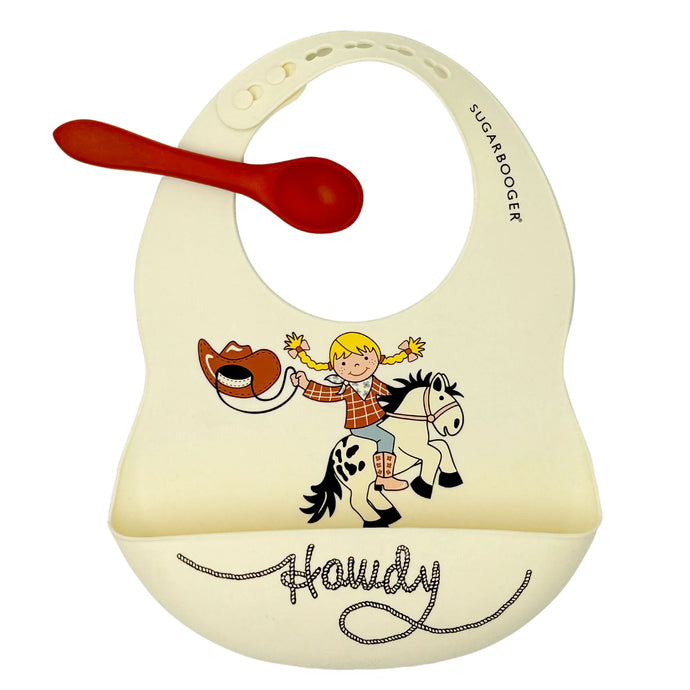 Sugarbooger Howdy Cowgirl Bib/Spoon set