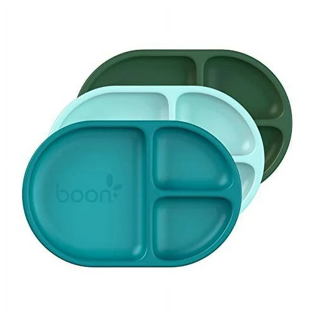 Boon Chow Silicone Blue Plate set of 3