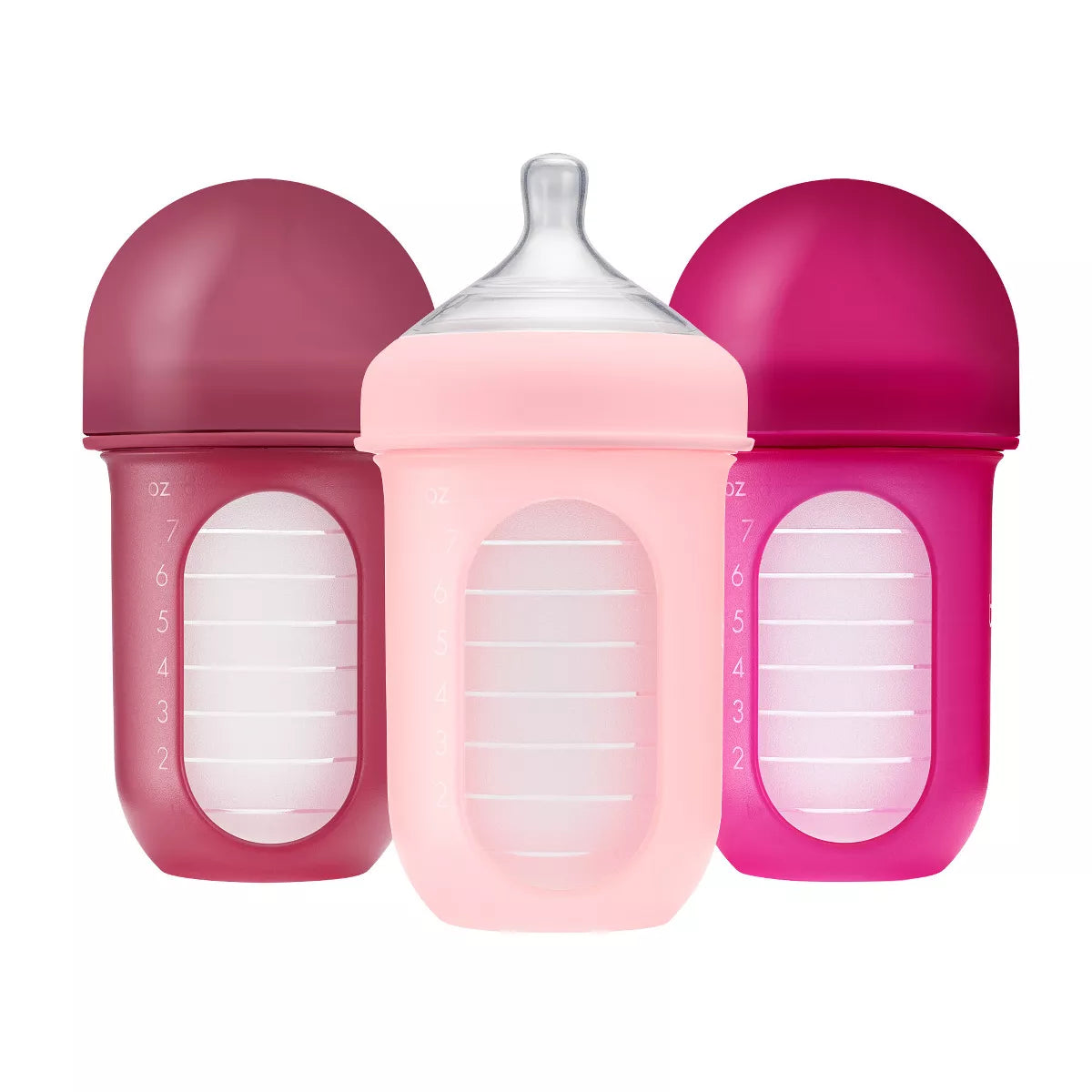 Boon Nursh Silicone Baby Bottles pink 8oz