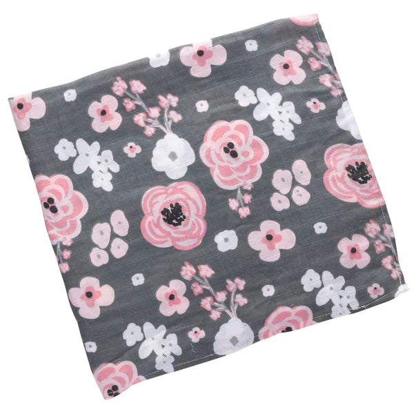 Charcoal Flower Blanket