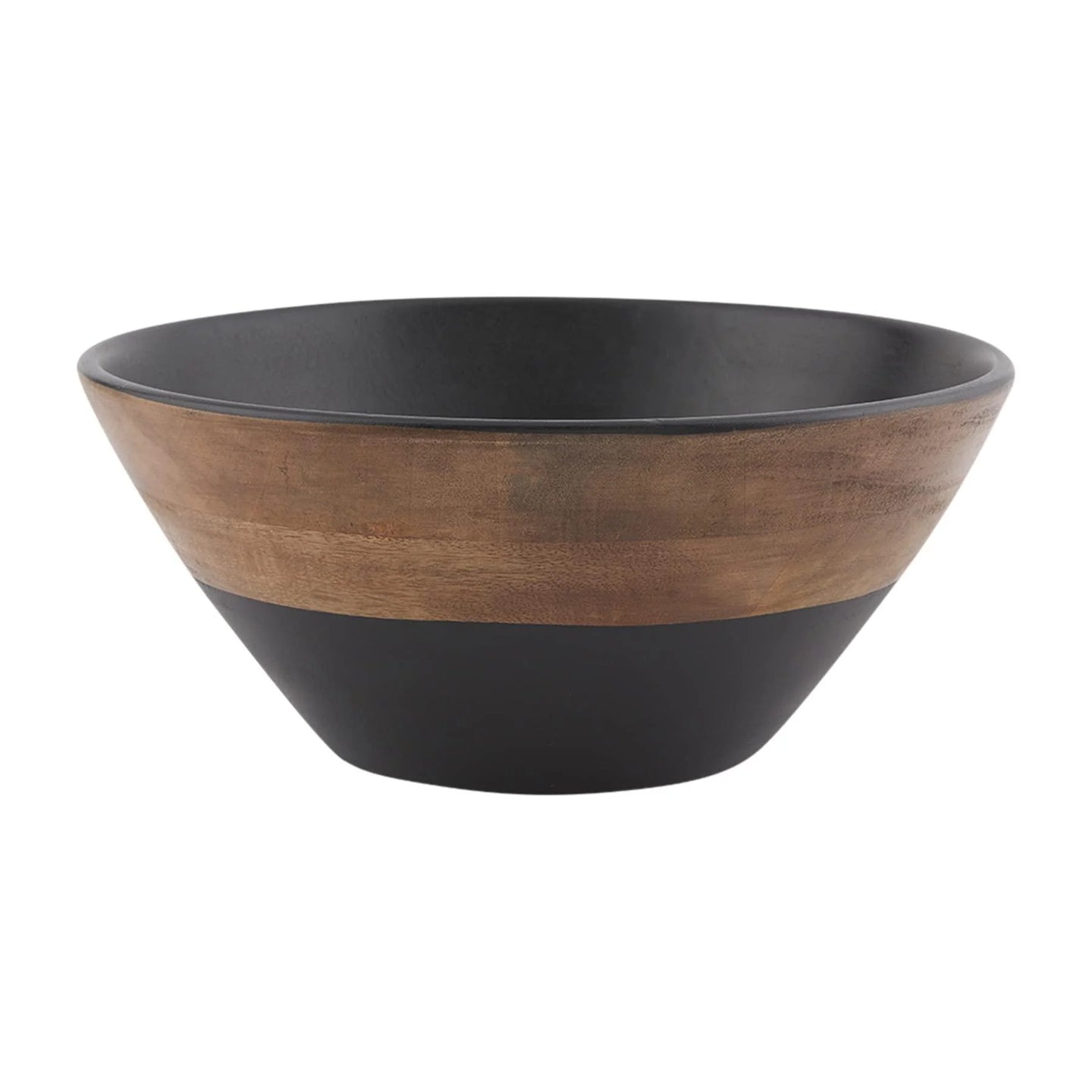 Large black and wood bowl