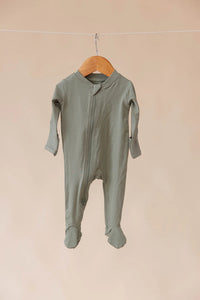 Wildbird Sage Footed Onesie