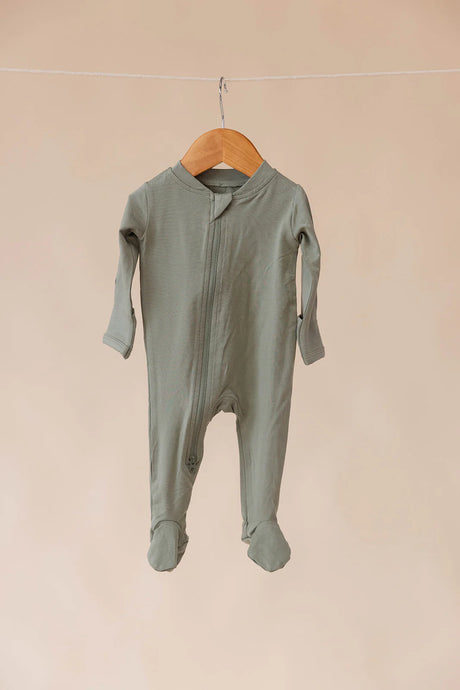 Wildbird Sage Footed Onesie