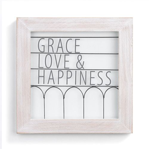 Glass grace, love, and happiness sign.