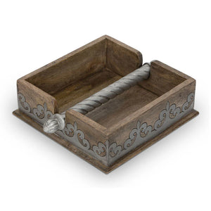 Wood Napkin Holder W/Inlay