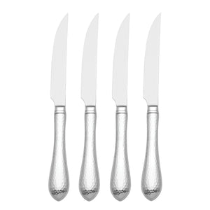 4pc Steak Knife Set - Hammered Antique (