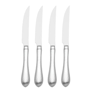 4pc Steak Knife Set - Hammered Antique (