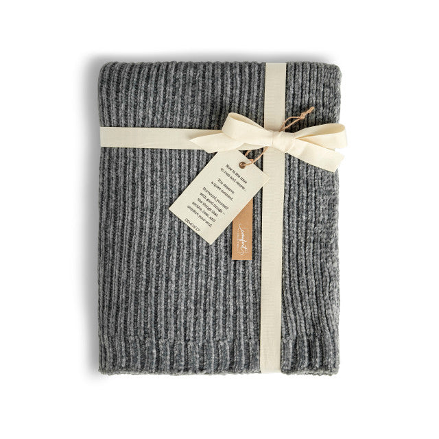 Demdaco Chenille Charcoal Throw