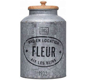METAL CONTAINER W/LID "FLUER"