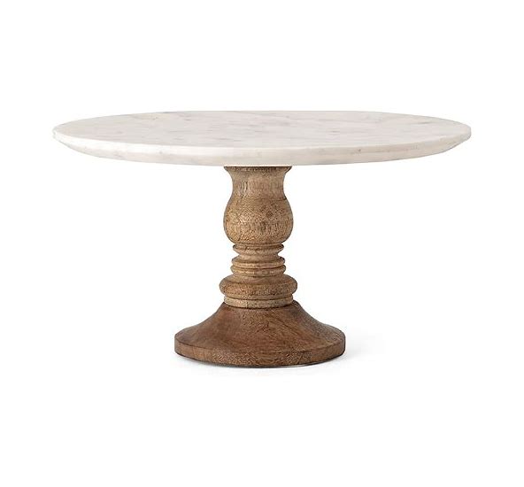 Small Cake Stand Marble/Wood