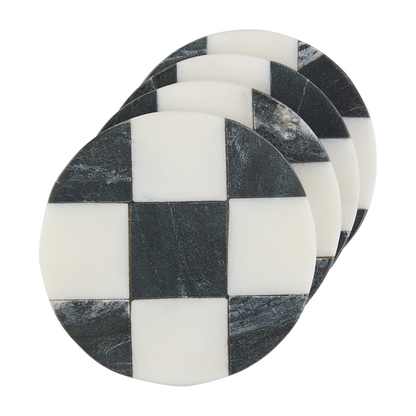 CHECKERED COASTER SET OF 4