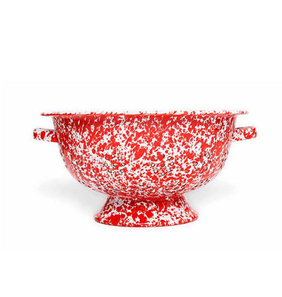 Large Colander Red Marble