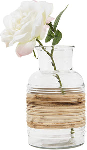 Glass Vase with Rattan
