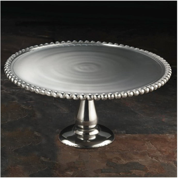 Aluminum Beaded Cake Plate
