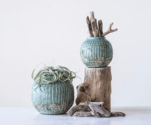 Load image into Gallery viewer, Distressed Turquoise Planter