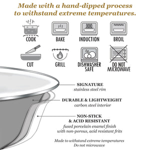 Enamel Colander - White