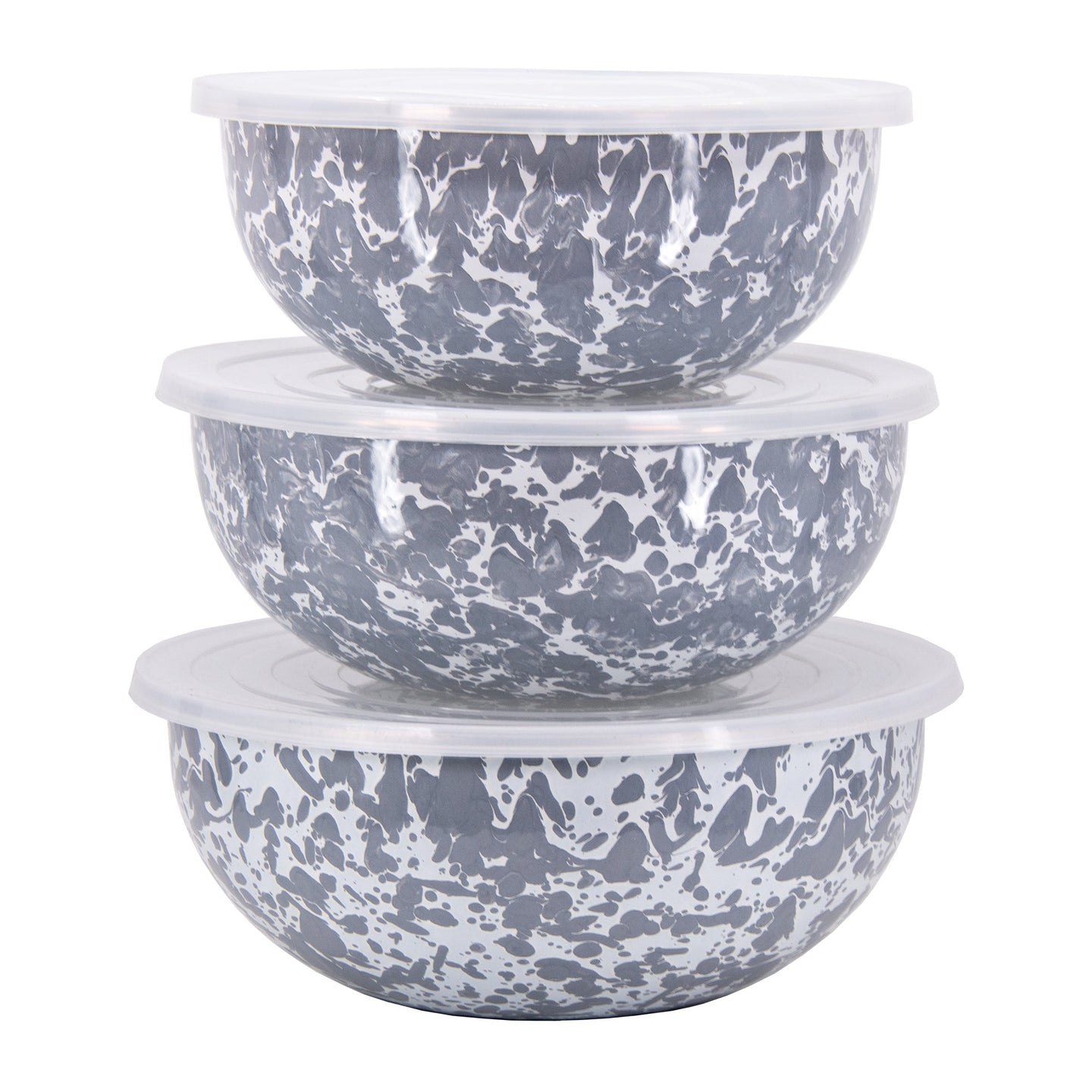 Enamel Mixing Bowls - Grey