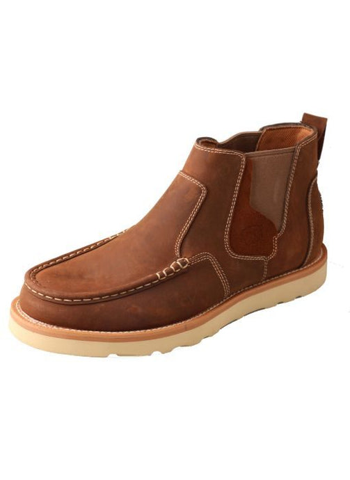 Oiled Saddle, Wedge Sole Pull On