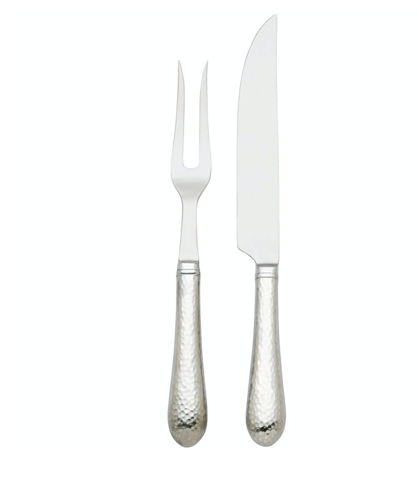 2pc Carving Set - Hammered Antique