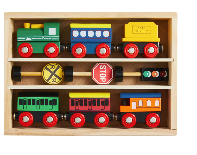 Boxed Wood Train Set