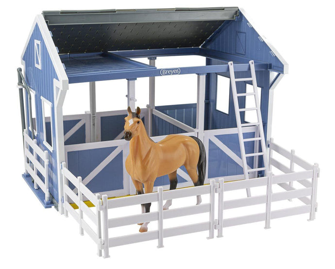 DELUXE COUNTRY STABLE W/HORSE & WASH STALL