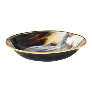Horn Bowl With Brass Rim