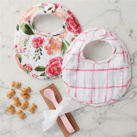 Floral Bib and Spoon