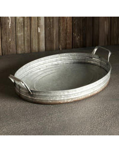 Oval Galvanized Serving Tray