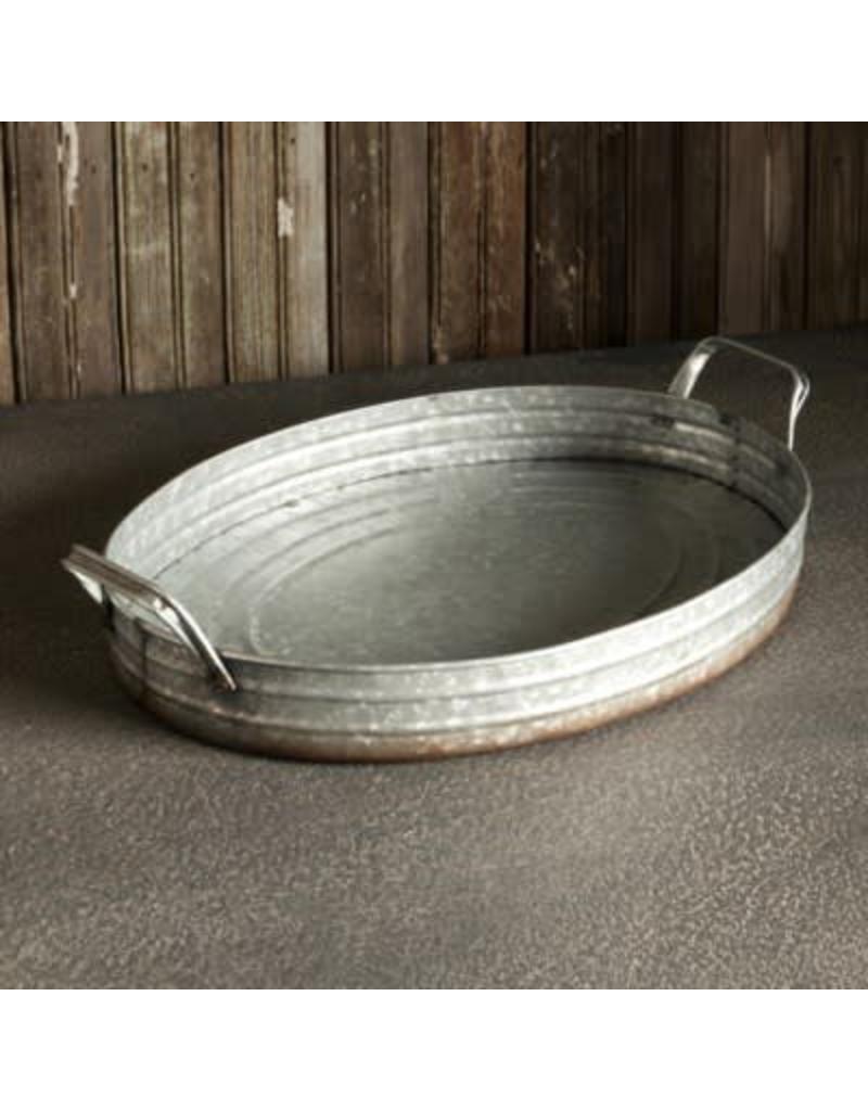 Oval Galvanized Serving Tray